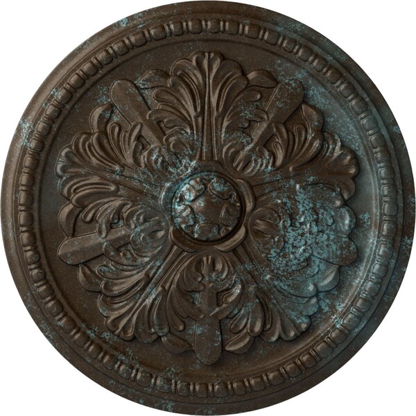 Ekena Millwork Swindon Ceiling Medallion (Fits Canopies up to 2 7/8"), 16 7/8"OD x 1 1/2"P, Bronze Blue Patina CM16SWBBS - main